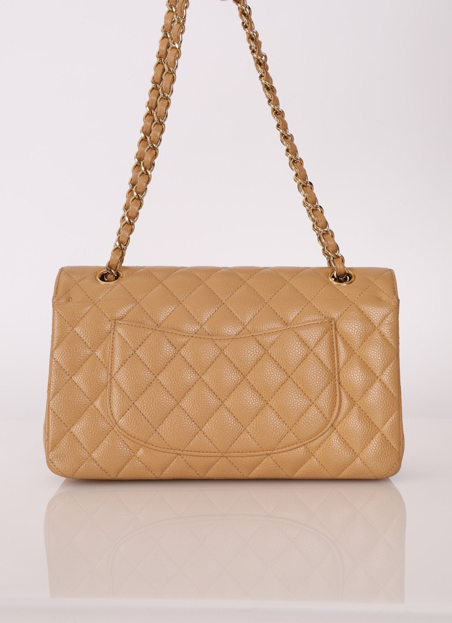 Chanel 2006 Caramel Caviar Medium Classic Double Flap 24K GP - FashioNica