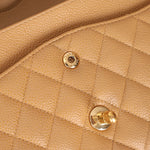 Chanel 2006 Caramel Caviar Medium Classic Double Flap 24K GP - FashioNica