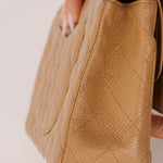 Chanel 2006 Caramel Caviar Medium Classic Double Flap 24K GP - FashioNica