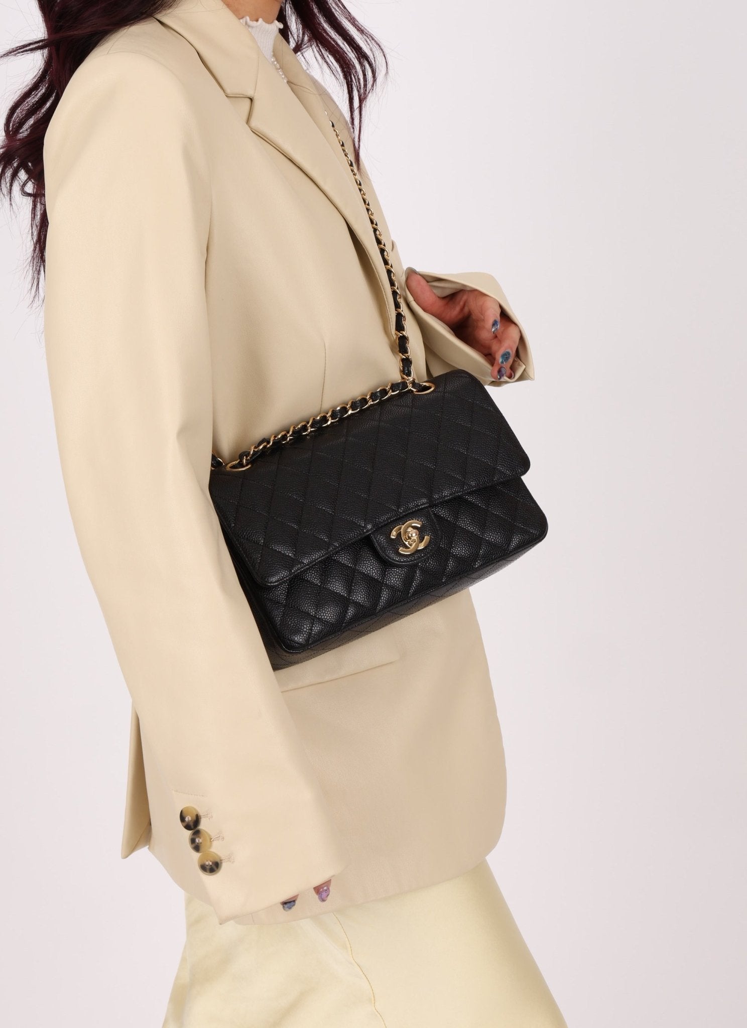 Chanel 2006 Caviar 24k GP Medium Double Flap - FashioNica