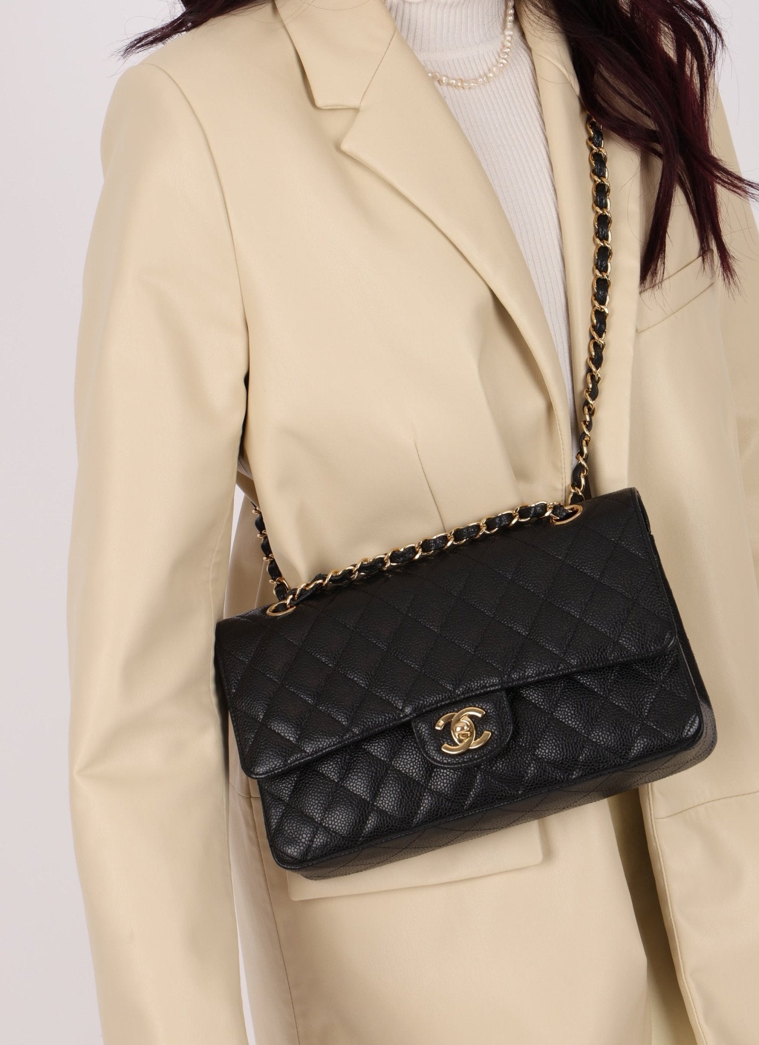 Chanel 2006 Caviar 24k GP Medium Double Flap - FashioNica