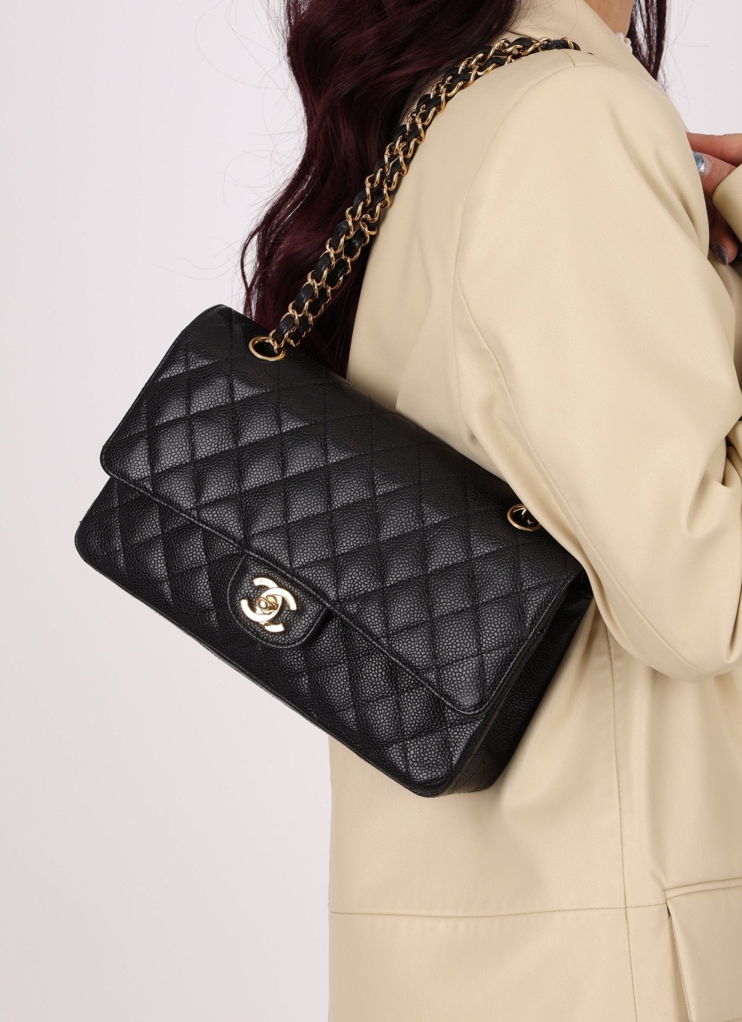 Chanel 2006 Caviar 24k GP Medium Double Flap - FashioNica