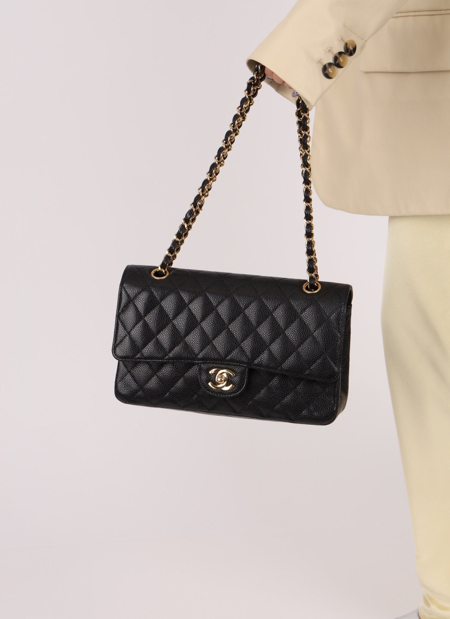 Chanel 2006 Caviar 24k GP Medium Double Flap - FashioNica
