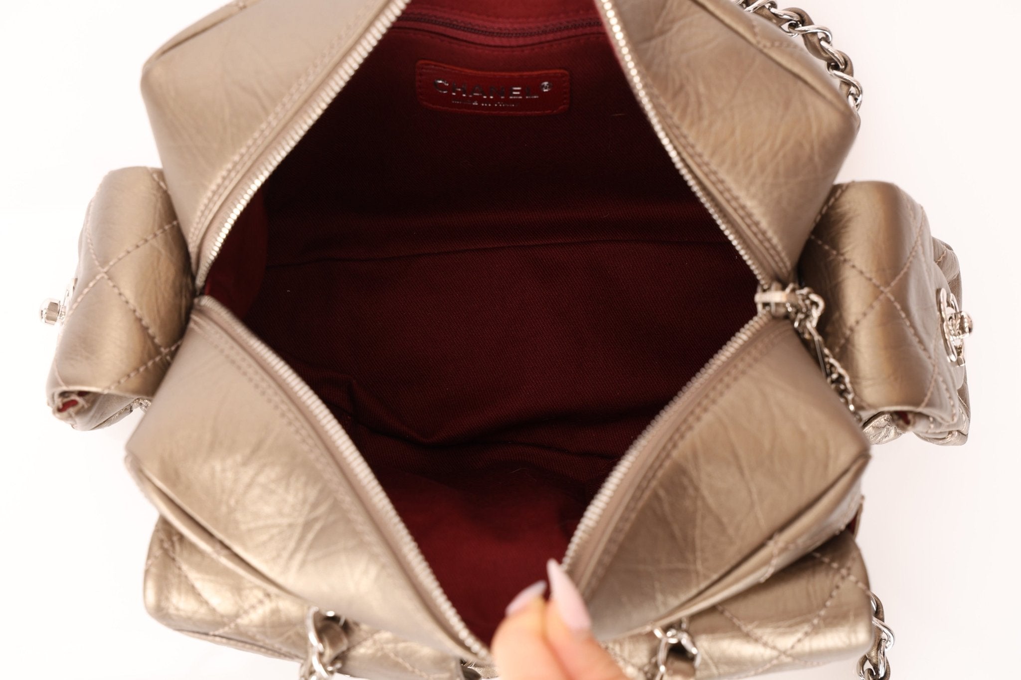 Chanel 2006 Distressed Calfskin Cambon Multipocket Reporter Bag - FashioNica