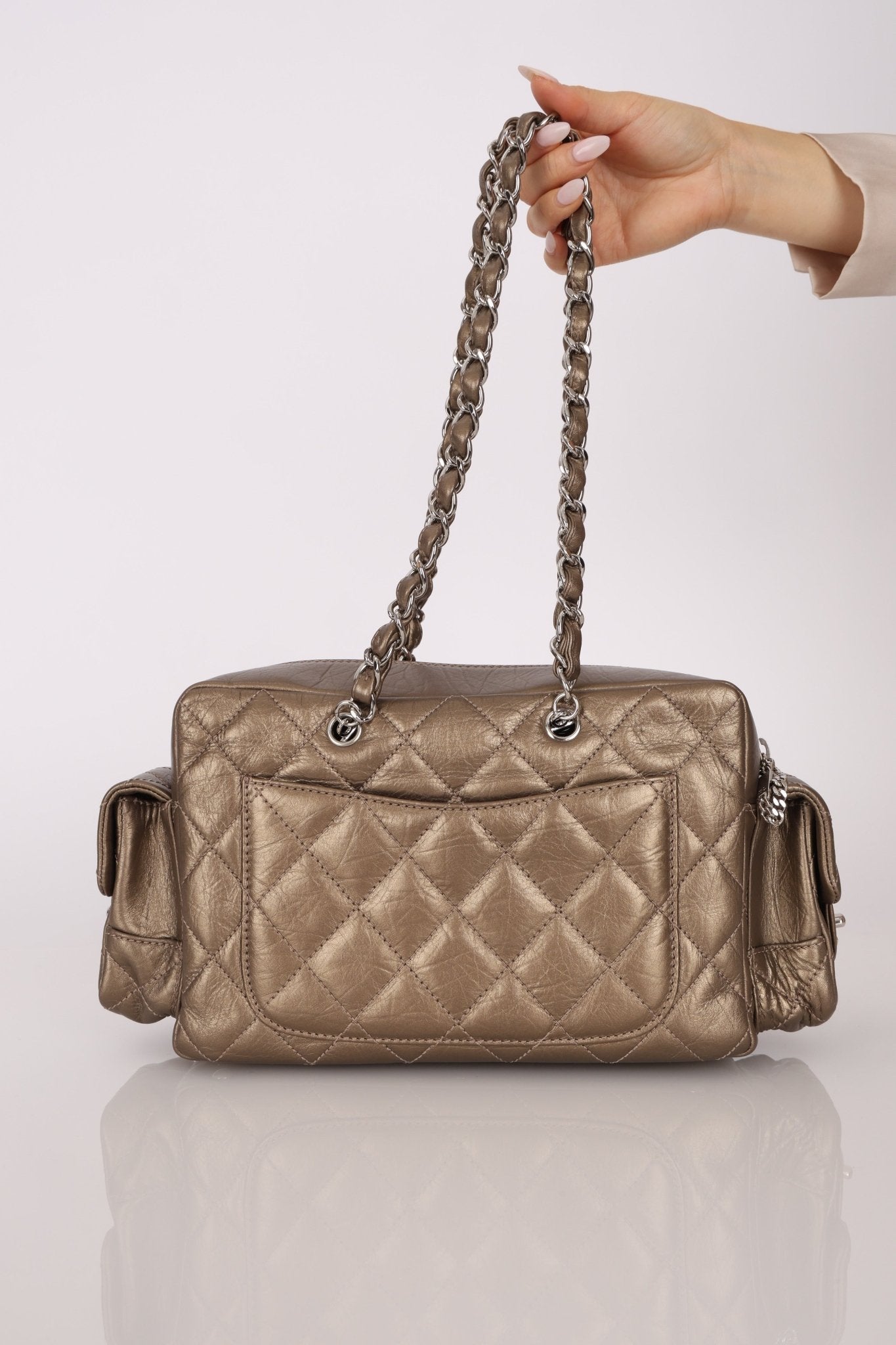 Chanel 2006 Distressed Calfskin Cambon Multipocket Reporter Bag - FashioNica