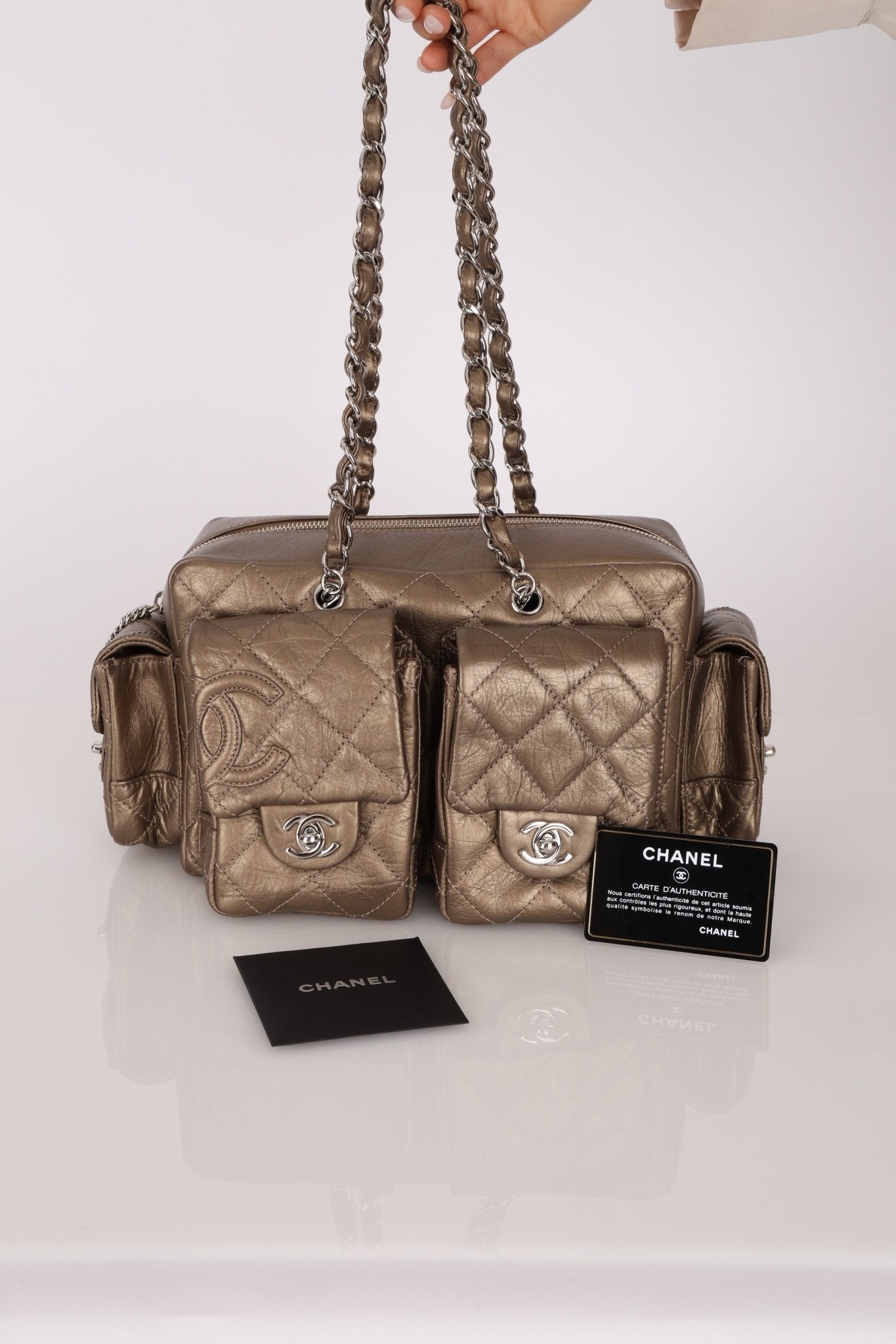 Chanel 2006 Distressed Calfskin Cambon Multipocket Reporter Bag - FashioNica
