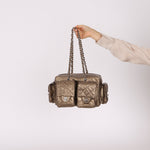 Chanel 2006 Distressed Calfskin Cambon Multipocket Reporter Bag - FashioNica