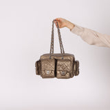 Chanel 2006 Distressed Calfskin Cambon Multipocket Reporter Bag - FashioNica