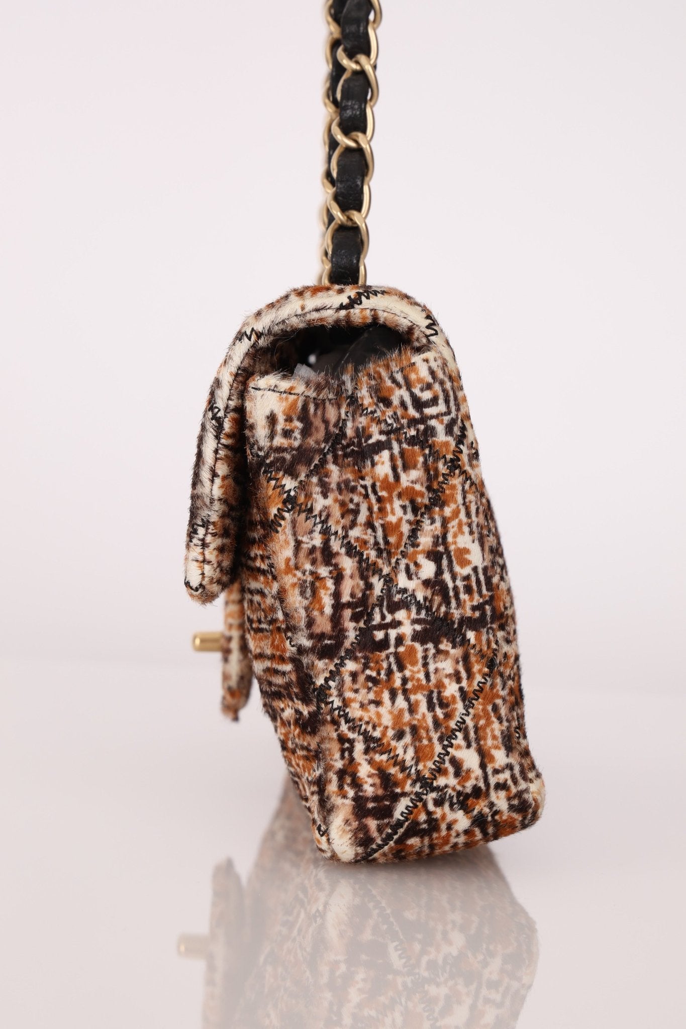 Chanel 2007 Ponyhair East West Flap Permabrass Gold Hardware - FashioNica