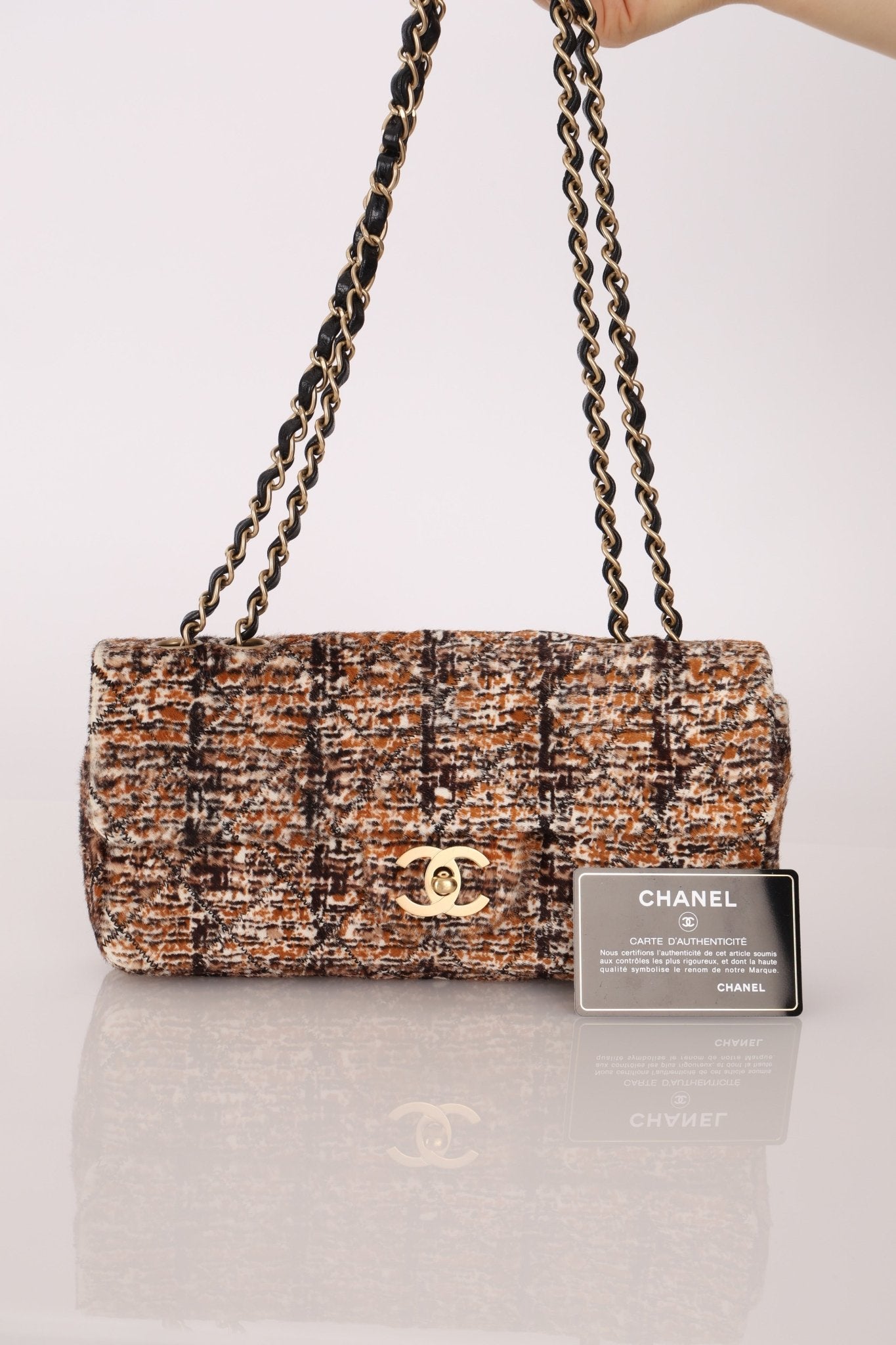 Chanel 2007 Ponyhair East West Flap Permabrass Gold Hardware - FashioNica