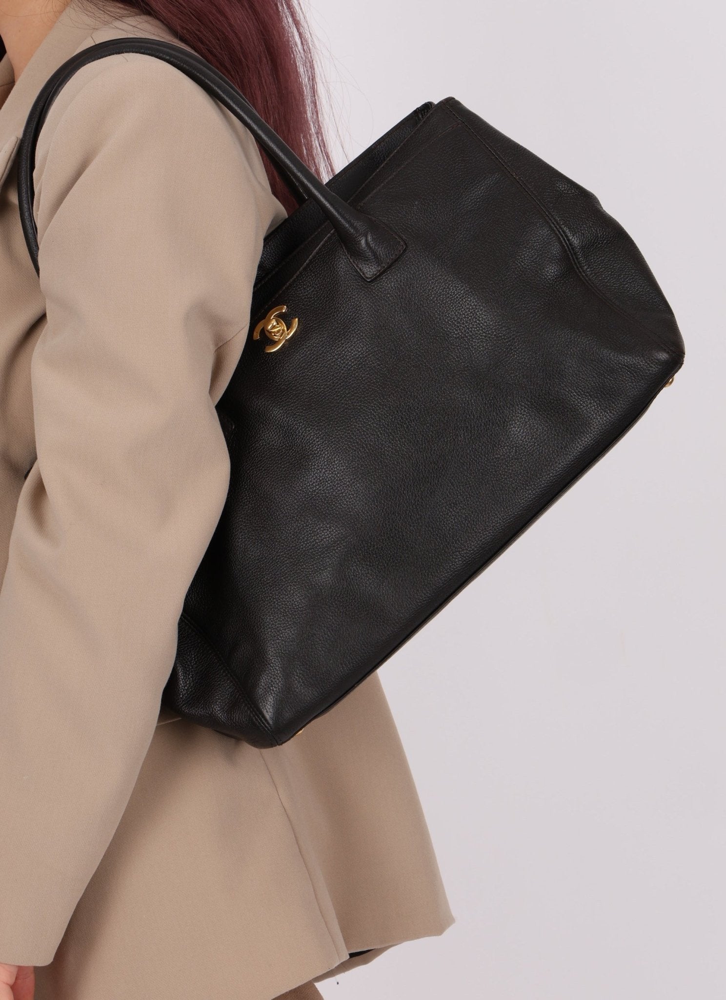 Chanel 2008 Chocolate Executive Cerf Medium Tote - FashioNica