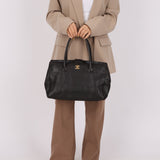 Chanel 2008 Chocolate Executive Cerf Medium Tote - FashioNica