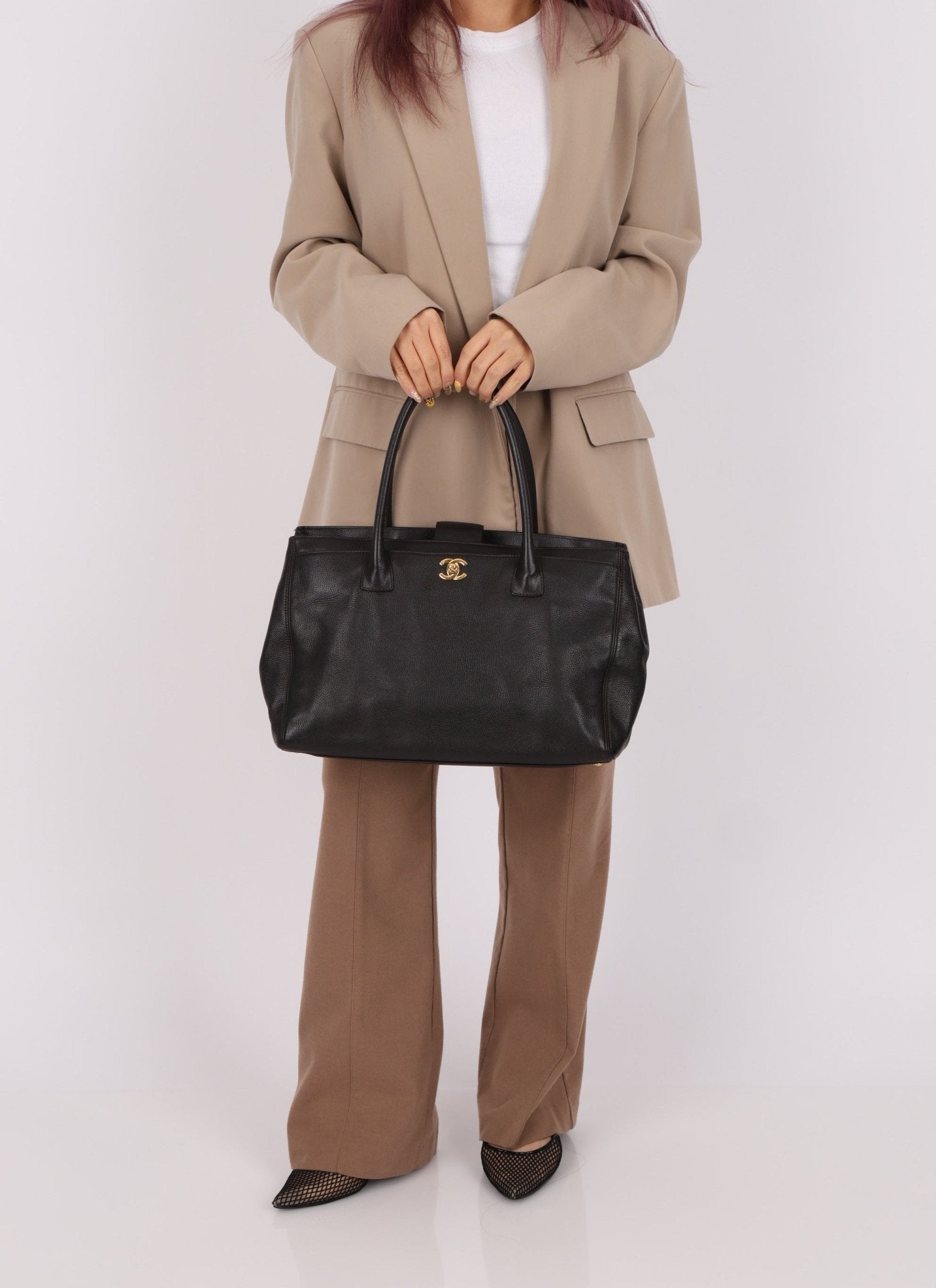 Chanel 2008 Chocolate Executive Cerf Medium Tote - FashioNica