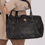 Chanel 2008 Chocolate Executive Cerf Medium Tote - FashioNica