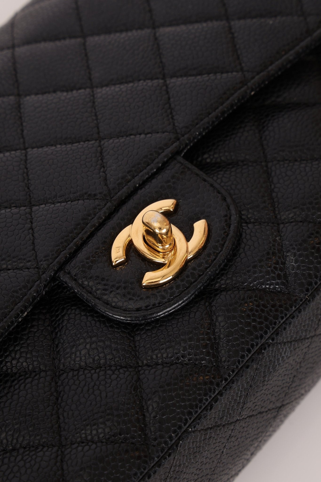 Chanel 2008 Classic Caviar Medium Double Flap Bag 24K GP - FashioNica
