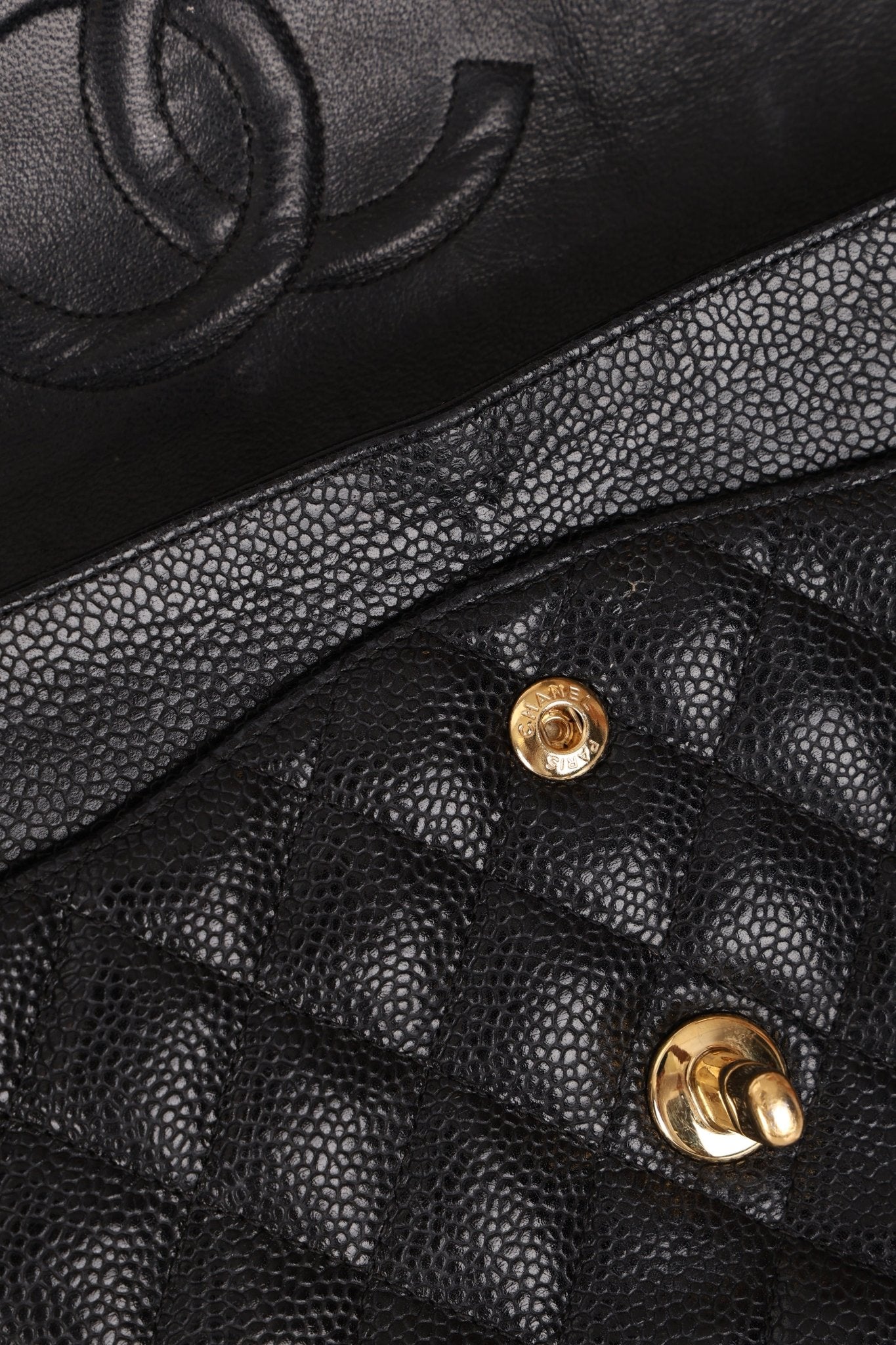 Chanel 2008 Classic Caviar Medium Double Flap Bag 24K GP - FashioNica