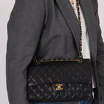 Chanel 2008 Classic Caviar Medium Double Flap Bag 24K GP - FashioNica