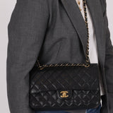 Chanel 2008 Classic Caviar Medium Double Flap Bag 24K GP - FashioNica