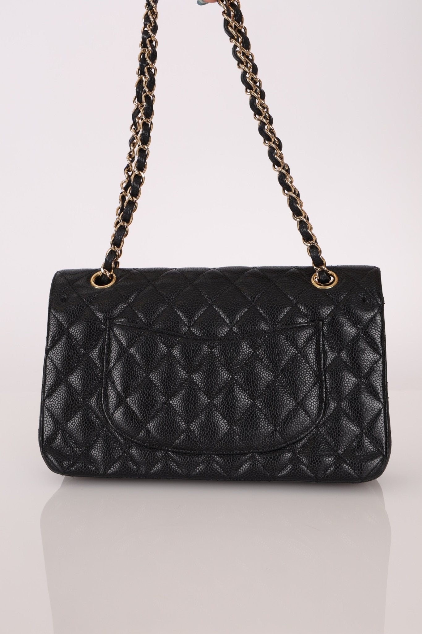 Chanel 2008 Classic Caviar Medium Double Flap Bag 24K GP - FashioNica