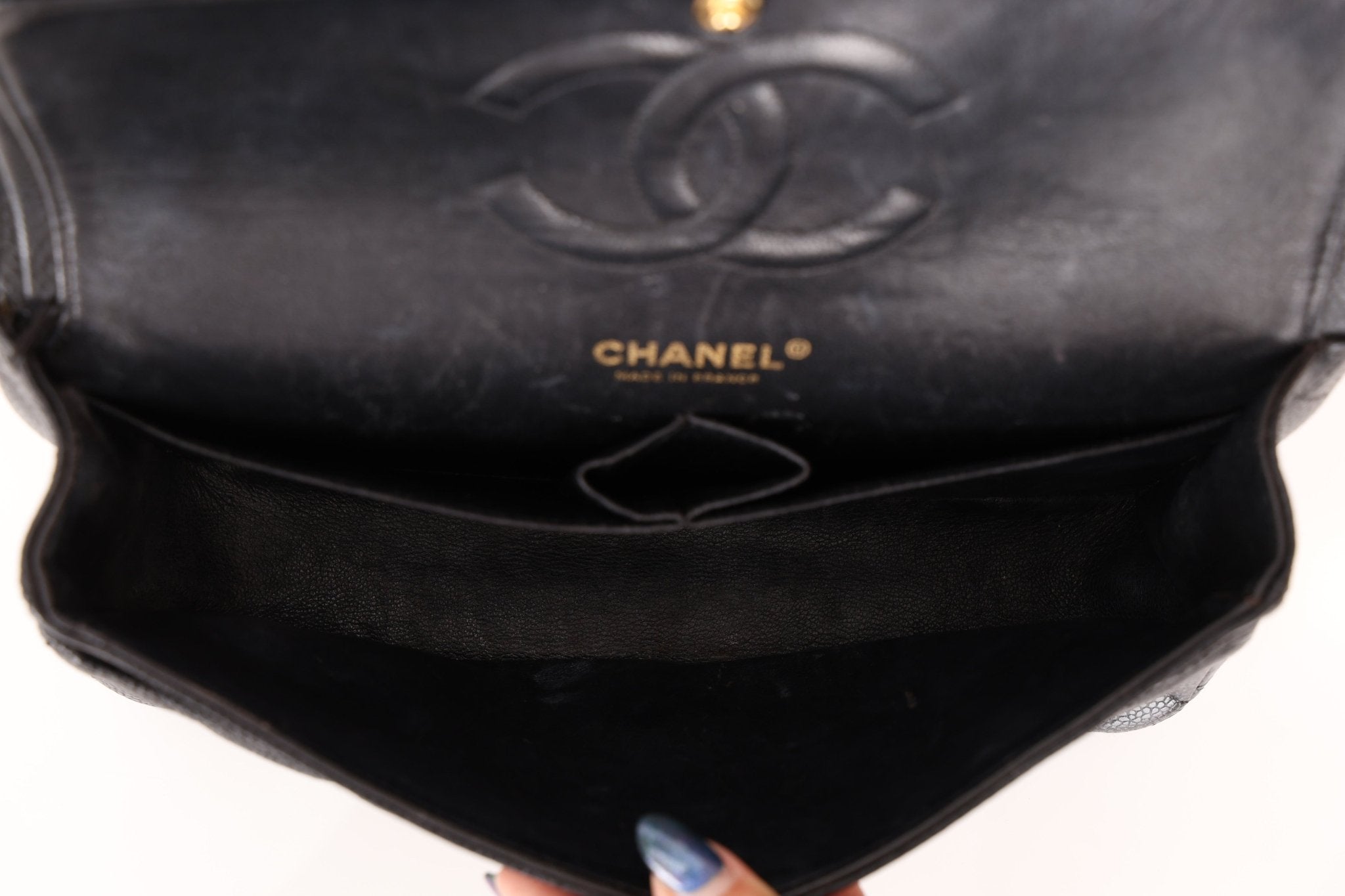 Chanel 2008 Classic Caviar Medium Double Flap Bag 24K GP - FashioNica