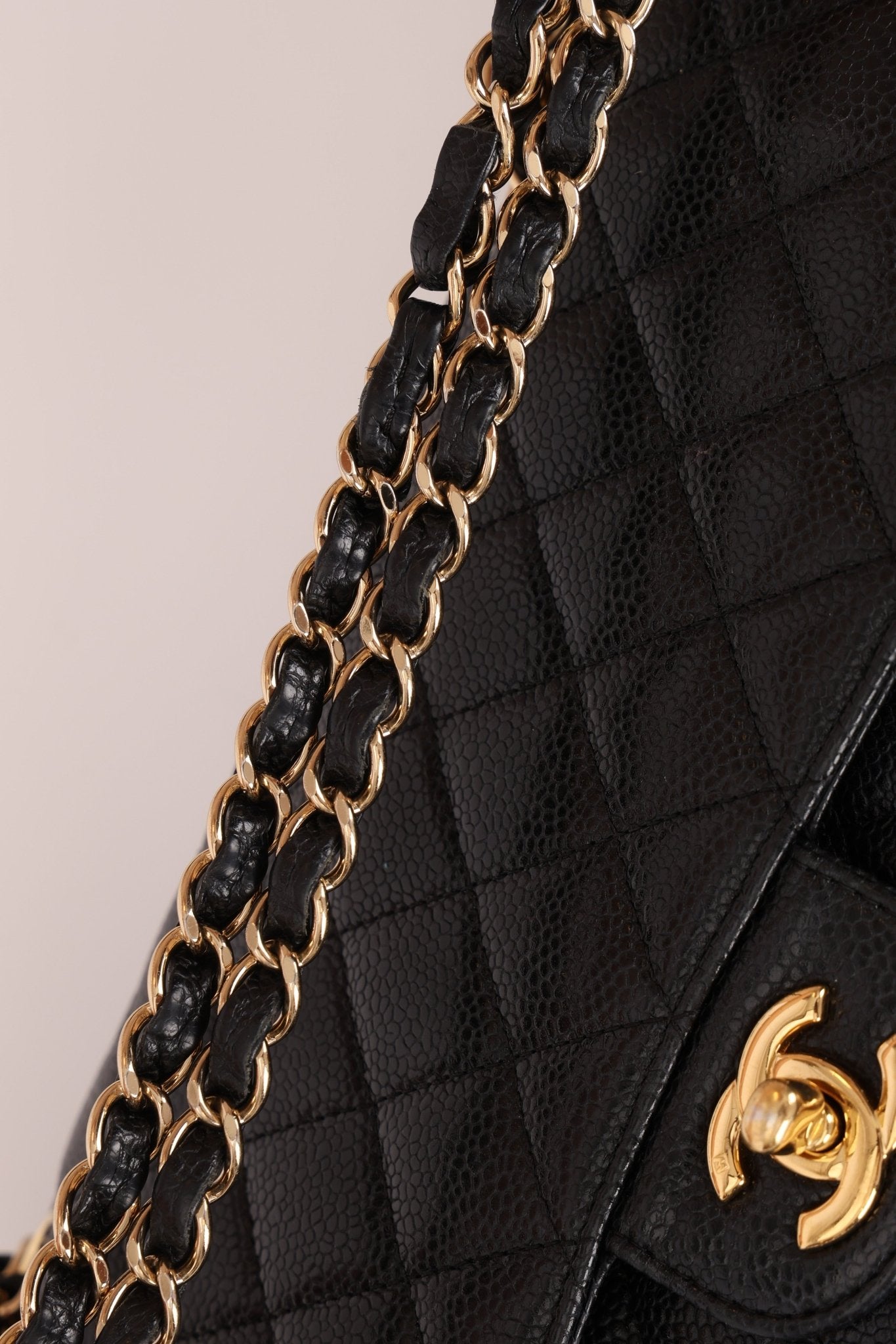 Chanel 2008 Classic Caviar Medium Double Flap Bag 24K GP - FashioNica