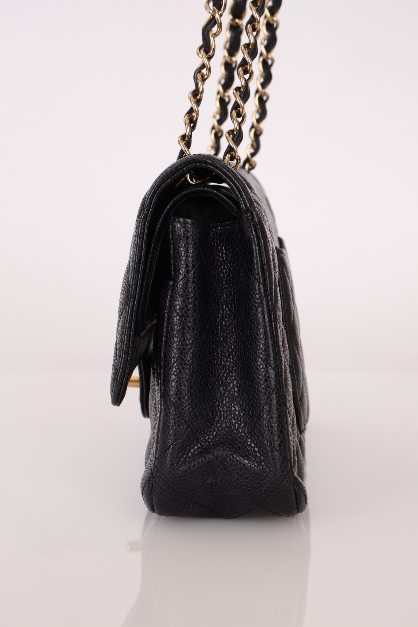 Chanel 2008 Classic Caviar Medium Double Flap Bag 24K GP - FashioNica