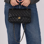 Chanel 2008 Classic Caviar Medium Double Flap Bag 24K GP - FashioNica