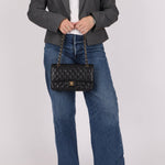 Chanel 2008 Classic Caviar Medium Double Flap Bag 24K GP - FashioNica