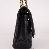 Chanel 2008 Classic Caviar Medium Double Flap Bag 24K GP - FashioNica