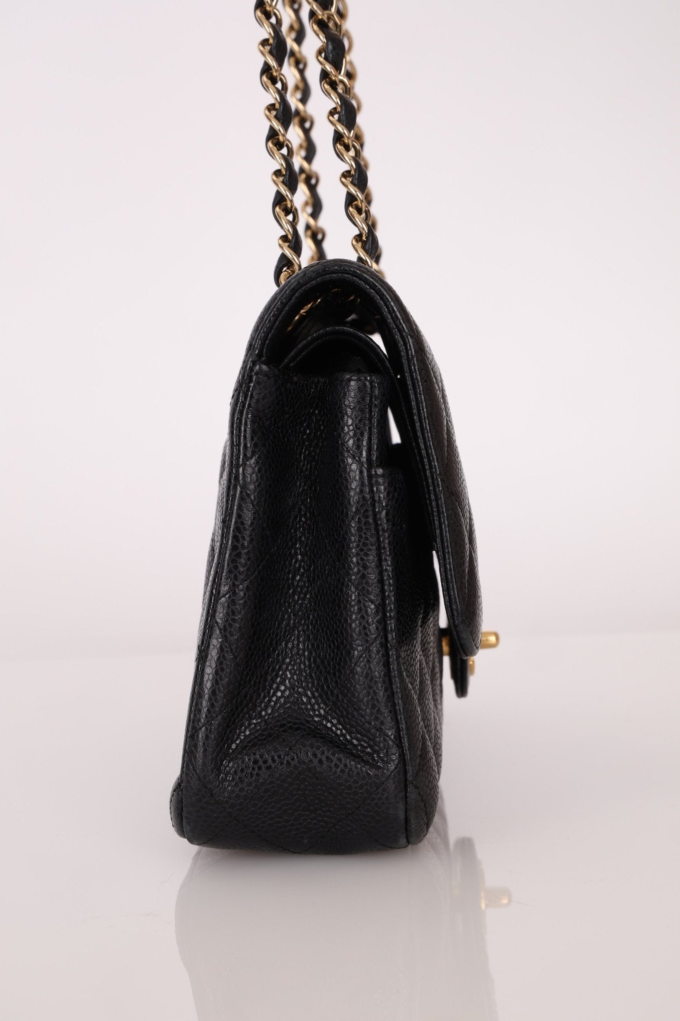 Chanel 2008 Classic Caviar Medium Double Flap Bag 24K GP - FashioNica