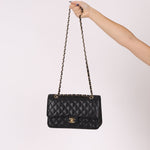 Chanel 2008 Classic Caviar Medium Double Flap Bag 24K GP - FashioNica