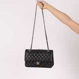 Chanel 2008 Classic Caviar Medium Double Flap Bag 24K GP - FashioNica