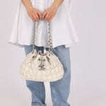 Chanel 2008 Glazed Lambskin Stravinsky Drawstring Bag - FashioNica