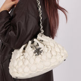 Chanel 2008 Glazed Lambskin Stravinsky Drawstring Bag - FashioNica