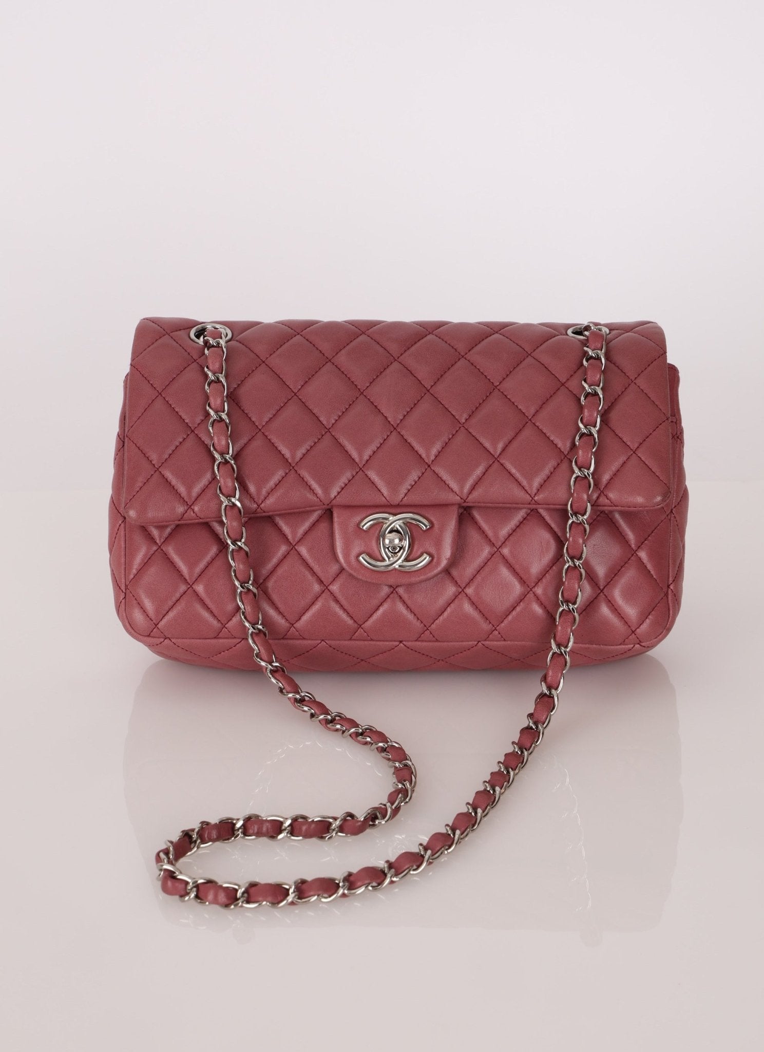 Chanel 2008 Lambskin Dusty Mauve Soft Medium Double Flap - FashioNica