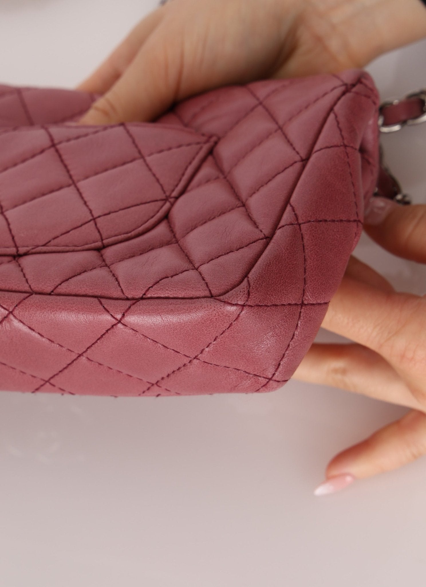 Chanel 2008 Mauve Rose Soft Lambskin East West Classic Flap - FashioNica