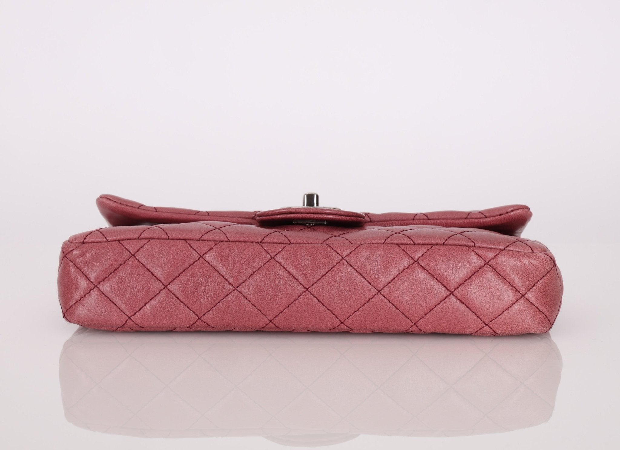 Chanel 2008 Mauve Rose Soft Lambskin East West Classic Flap - FashioNica