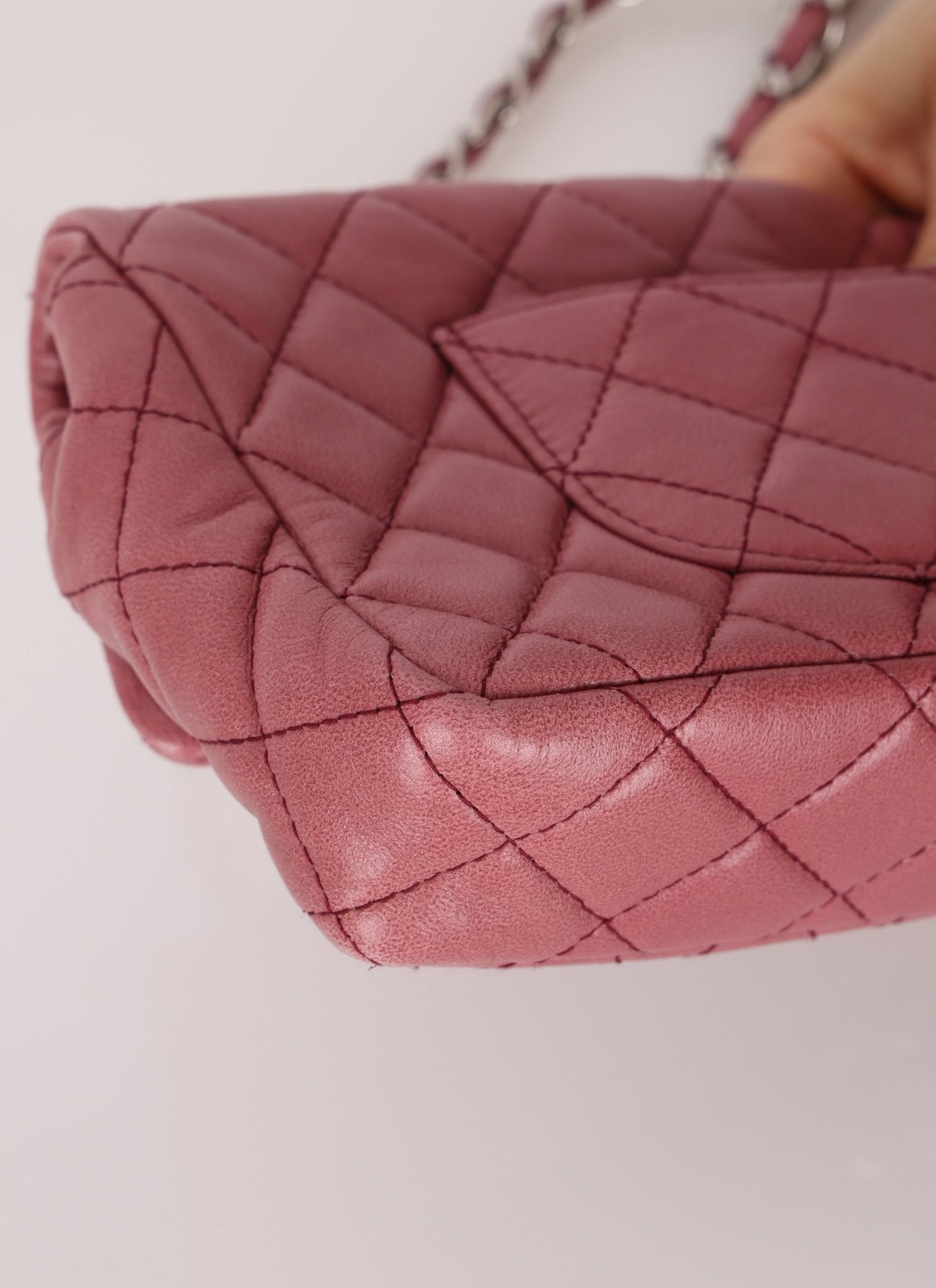 Chanel 2008 Mauve Rose Soft Lambskin East West Classic Flap - FashioNica