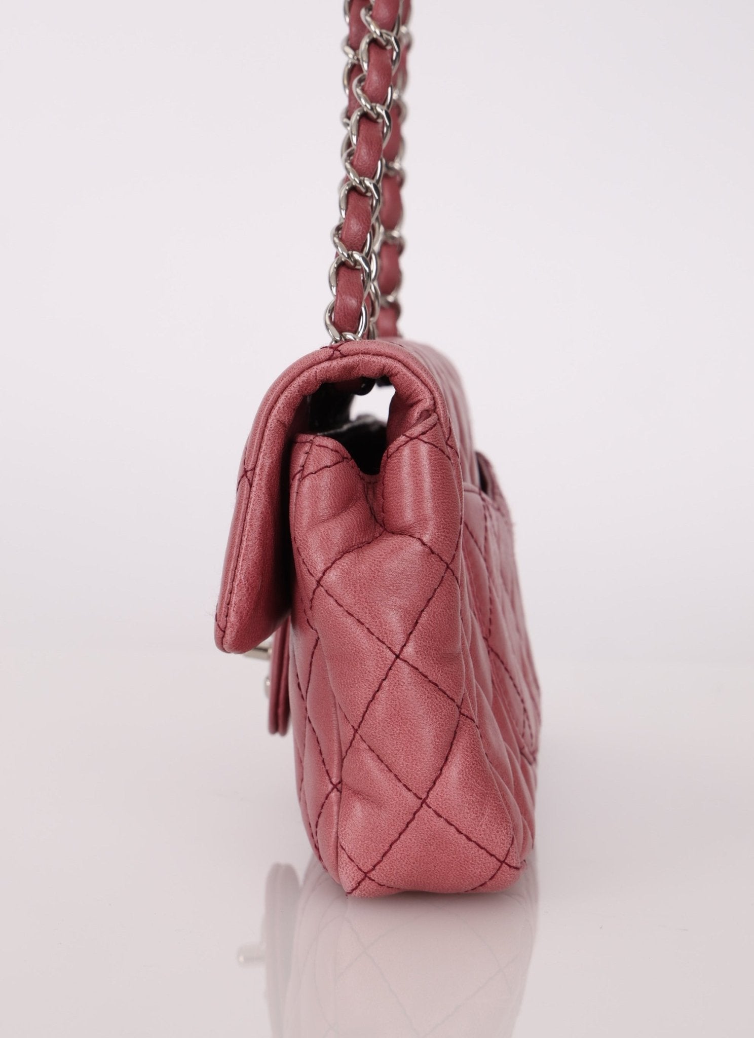 Chanel 2008 Mauve Rose Soft Lambskin East West Classic Flap - FashioNica