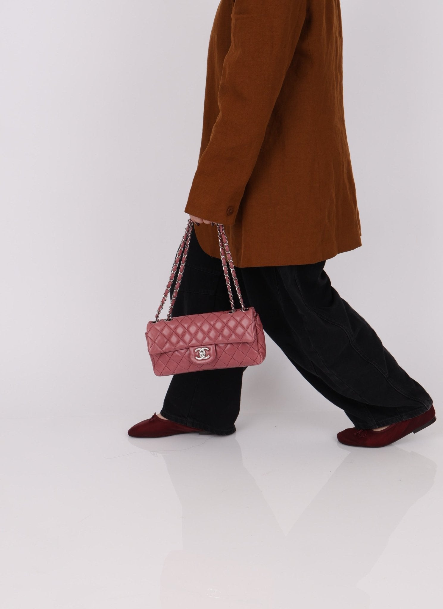 Chanel 2008 Mauve Rose Soft Lambskin East West Classic Flap - FashioNica