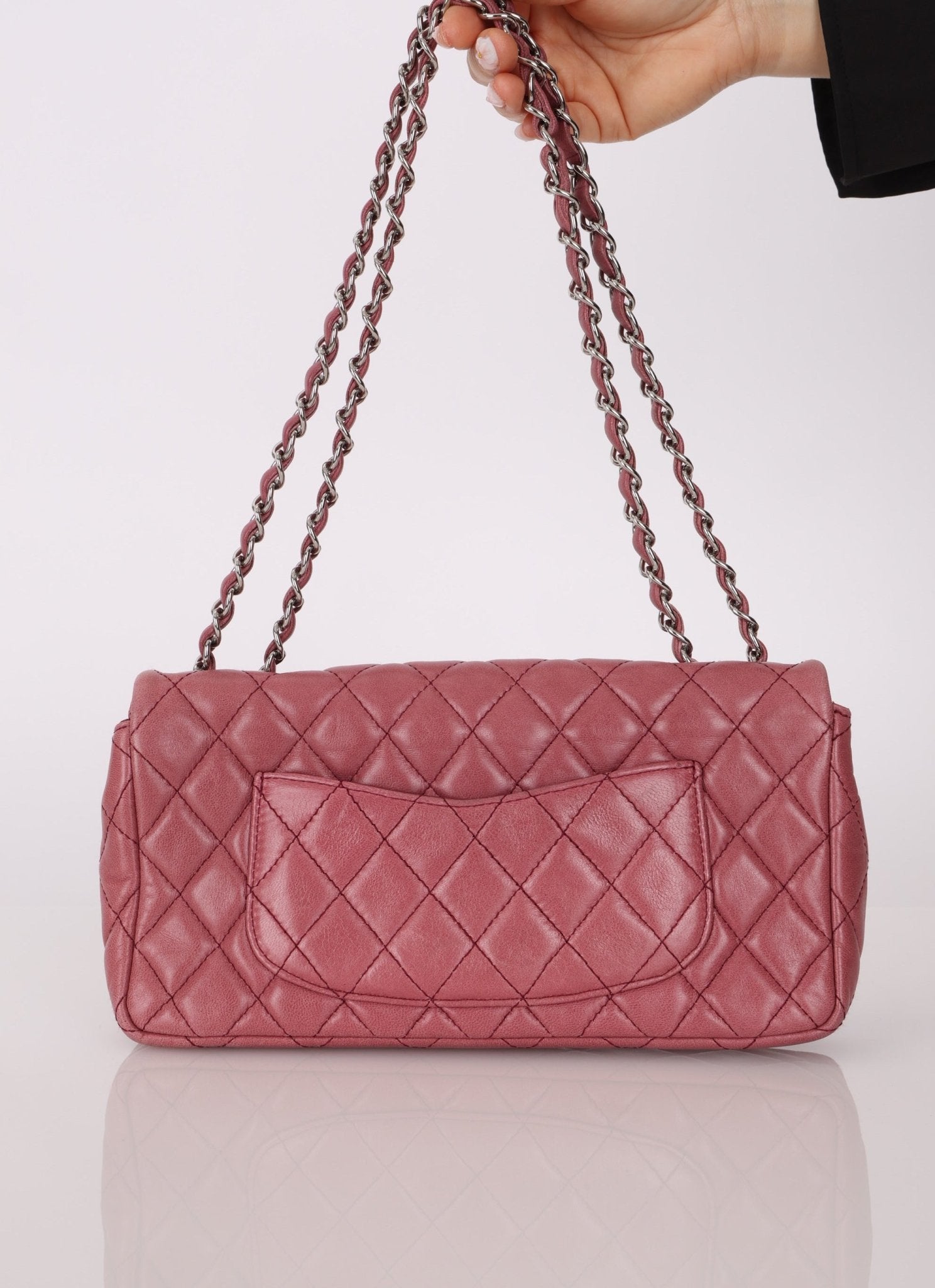 Chanel 2008 Mauve Rose Soft Lambskin East West Classic Flap - FashioNica