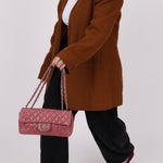 Chanel 2008 Mauve Rose Soft Lambskin East West Classic Flap - FashioNica