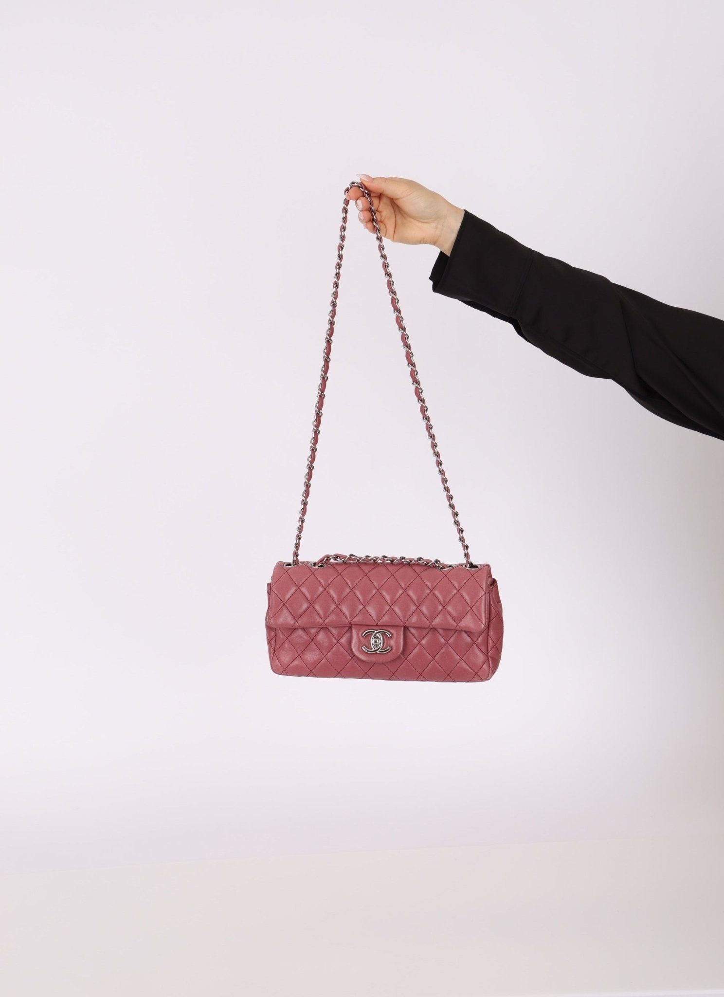 Chanel 2008 Mauve Rose Soft Lambskin East West Classic Flap - FashioNica