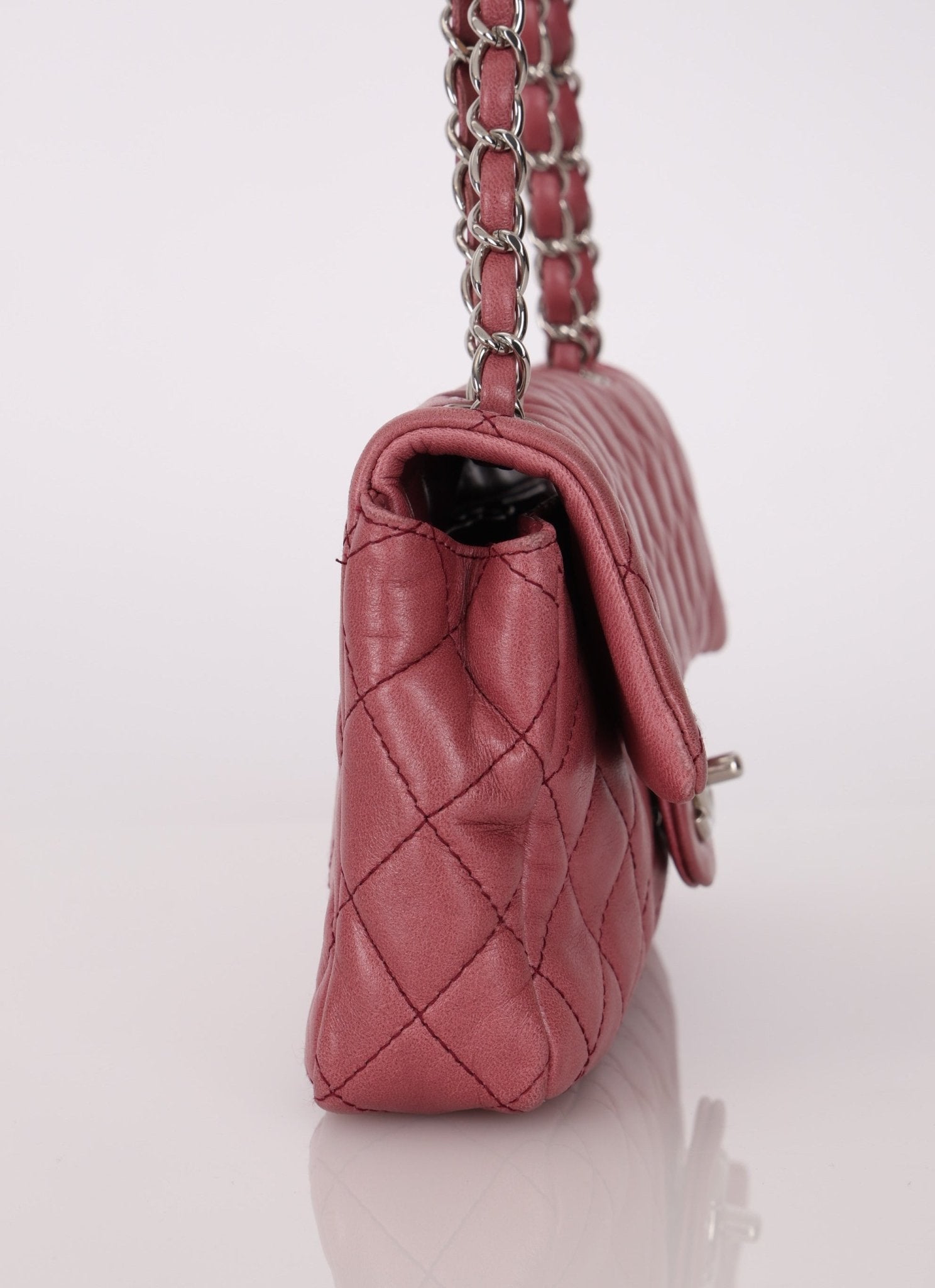 Chanel 2008 Mauve Rose Soft Lambskin East West Classic Flap - FashioNica