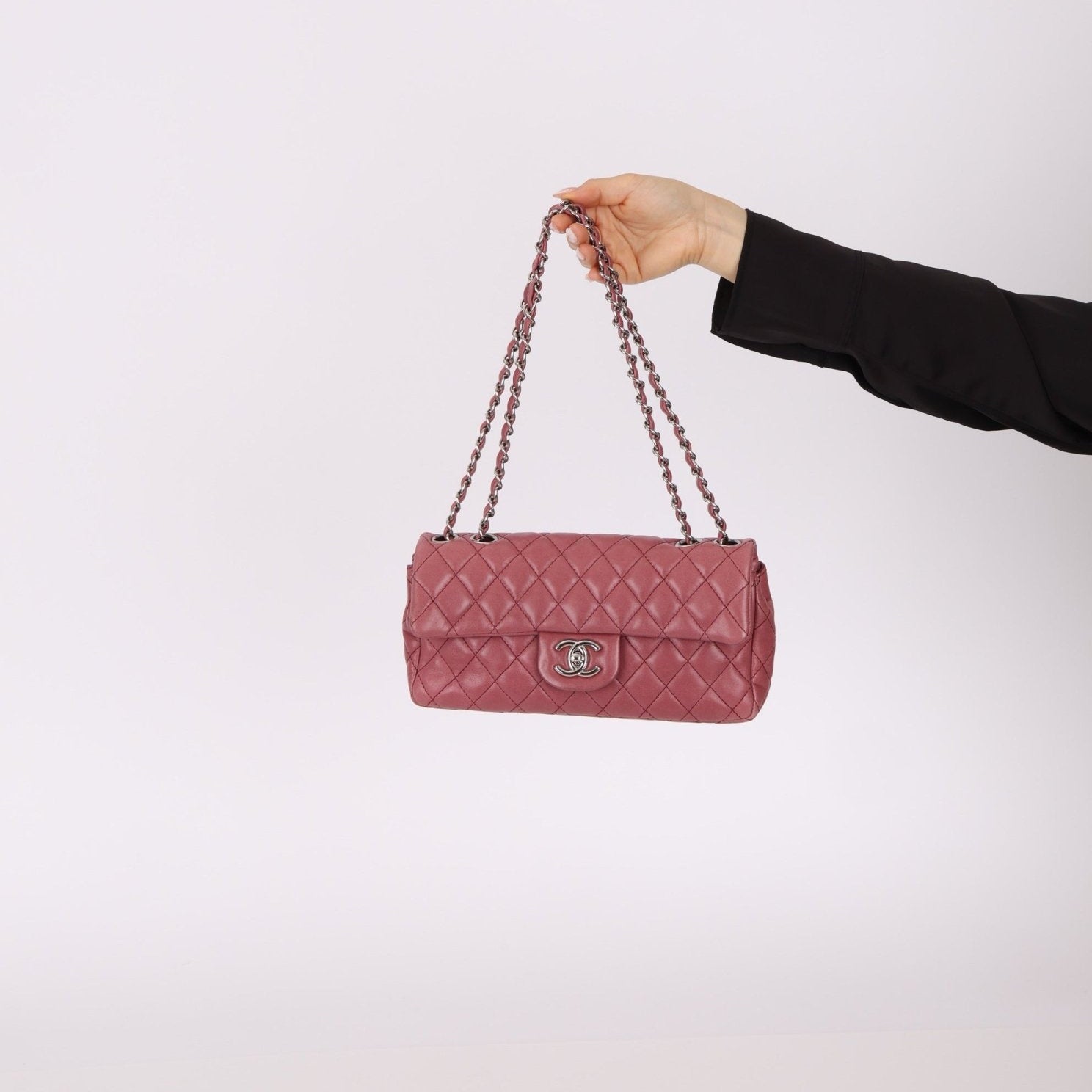 Chanel 2008 Mauve Rose Soft Lambskin East West Classic Flap - FashioNica