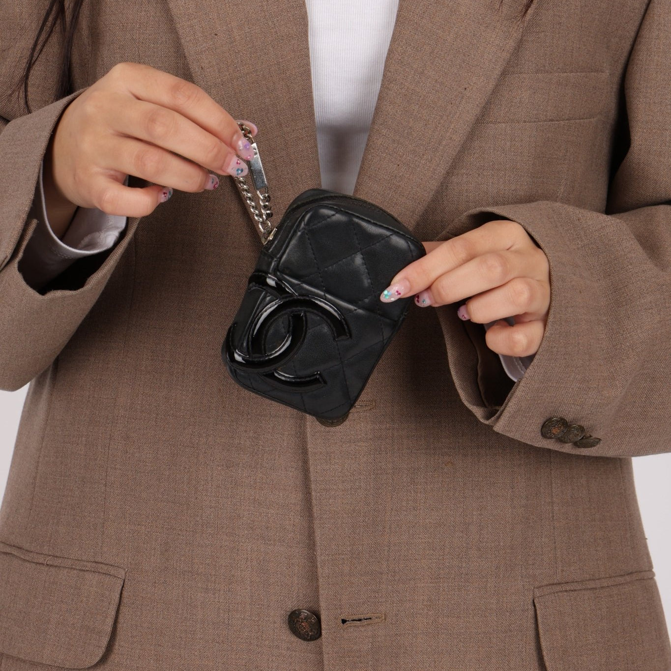 Chanel 2008 Quilted Calfskin Cambon Pouch - FashioNica