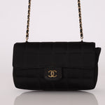 Chanel 2008 Satin Mini Chocolate Bar Flap Bag - FashioNica