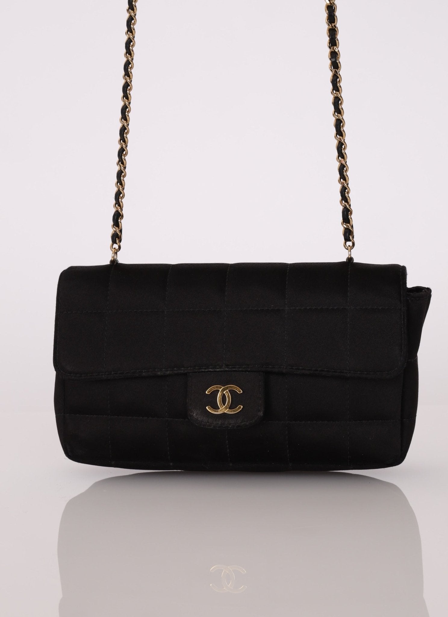 Chanel 2008 Satin Mini Chocolate Bar Flap Bag - FashioNica