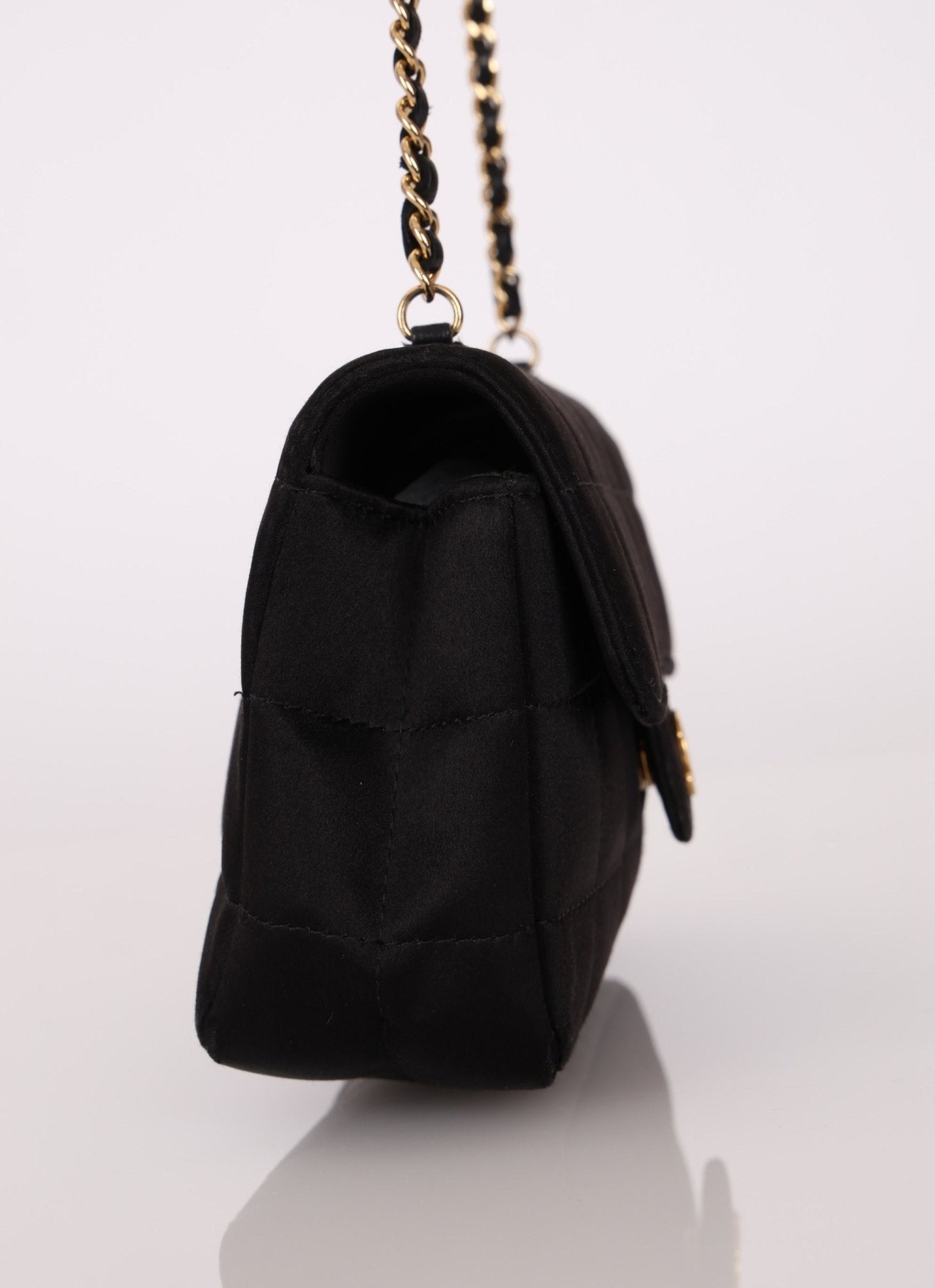 Chanel 2008 Satin Mini Chocolate Bar Flap Bag - FashioNica