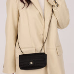 Chanel 2008 Satin Mini Chocolate Bar Flap Bag - FashioNica